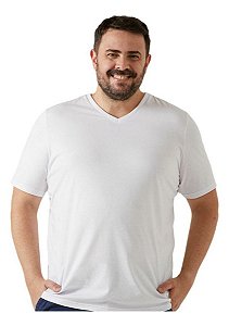 Camiseta Gola V Masculina Plus Size Malwee Original Algodão