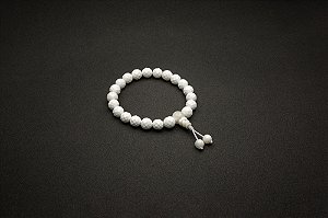 Japamala 21 Contas All Stone QUARTZO BRANCO & MADREPÉROLA