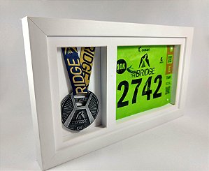 Portamedalha Horizontal Medalha e Numero do Peito Branco