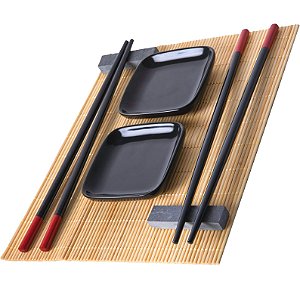 Kit p/ Servir Comida Japonesa Completo + Esteira 7 Peças