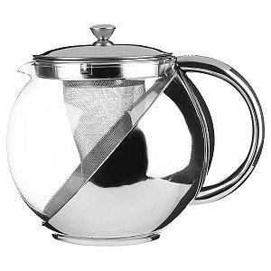 Bule Chaleira c/ Infusor em Vidro e Aço Inox 700 ml