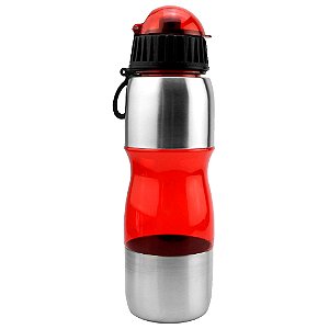 Squeeze Garrafa p/ Esporte 600 ml - Aço Inox / Acrílico