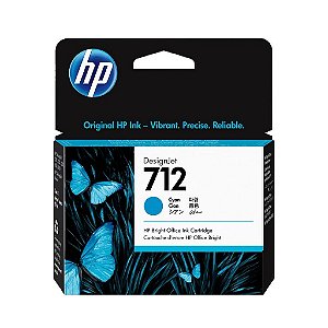 Cartucho de Tinta HP 712 Ciano PLUK 29ml - 3ED67A