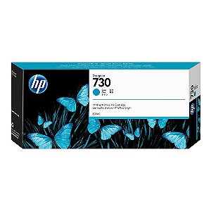 Cartucho de Tinta HP 730 Ciano PLUK 300 ml - P2V68A
