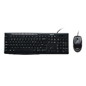 Kit Teclado e Mouse Logitech MK200 Cinza USB - 920-002718-C
