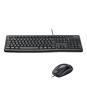 Kit Teclado e Mouse Logitech MK120 Preto USB 920-004429-C
