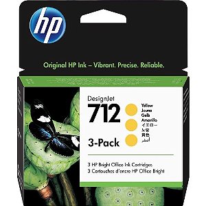Cartucho Tinta Hp 712 Amarelo 29 Ml Pack C/ 3 Unidades Uk
