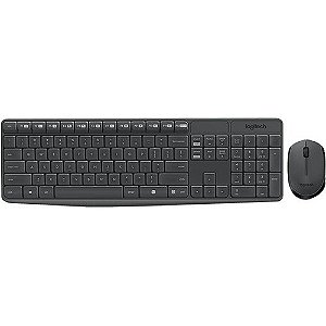 Combo Teclado E Mouse Sem Fio Logitech Mk235 Cinza W
