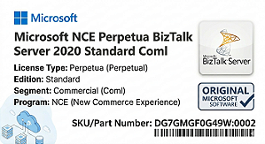 Licença Microsoft Nce Perpétua BizTalk Server 2020 Standard dg7gmgf0g49w-0002
