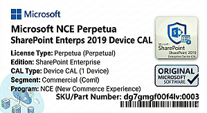 Licença Microsoft NCE Perpetua SharePoint Enterprise 2019 Device CAL Coml dg7gmgf0f4lv-0003