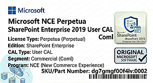 Licença Microsoft NCE Perpetua SharePoint Enterprise 2019 User CAL Coml dg7gmgf0f4lv-0002