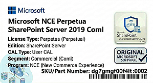 Licença Microsoft NCE Perpetua SharePoint Server 2019 Coml dg7gmgf0f4lt-0002