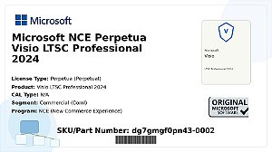 Licença Microsoft NCE Perpetua Visio LTSC Professional 2024 Coml dg7gmgf0pn43-0002