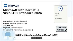 Licença Microsoft NCE Perpetua Visio LTSC Standard 2024 Coml dg7gmgf0pn42-0002