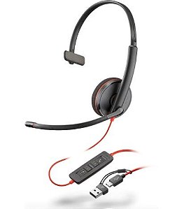 Headset Poly Blackwire 3210 Mono Usb-C Adap.Usb-A