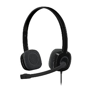 Headset Logitech H151 Preto estéreo analógico 981-000587