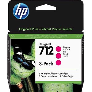 Cartucho Tinta Hp 712 Magenta 29 Ml Pack C/ 3 Unidades Uk