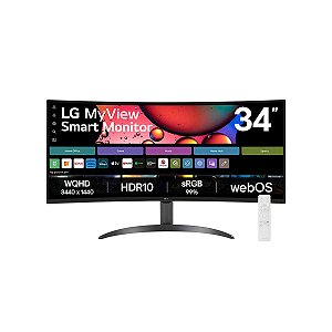 Monitor LG MyView Smart 34" Curvo WQHD VA 100Hz 5ms - 34SR60QC-B - 34sr60qc-b-awzm