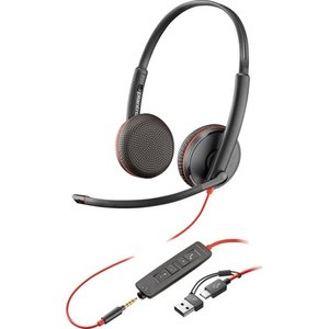 Headset Poly Blackwire 3225 Stereo USB-C Adap.usb-A 3.5MM(Bulk) - 8x229a6