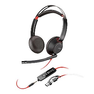 Headset HP Poly Blackwire 5220 Stereo USB-A/C Preto - 8x231aa