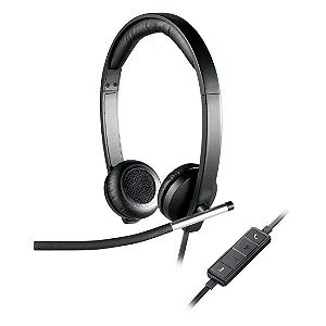 Headset Logitech H650e Estéreo com Conexão USB para Videoconferência - 981-000518