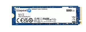 SSD Kingston 500GB NV3 M.2 2280 Nvme Pcie 4.0 Leitura 5000MB/S Gravacao 3000MB/S - Snv3s-500g