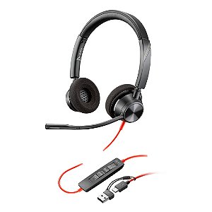 Headset HP Poly Blackwire C3320 USB-C/A Preto - 8x219aa