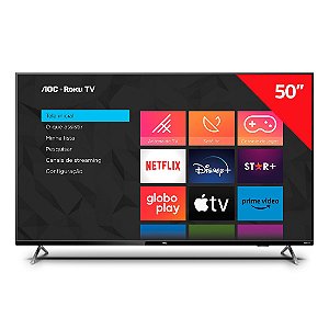 Smart TV 50" AOC Roku 4K UHD Wi-Fi HDMI - 50u6125-78g
