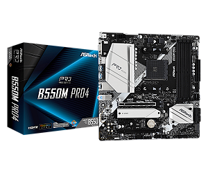 Placa Mae Asrock B550M PRO4 - Ryzen AM4 - DDR4 - Matx - M.2 - VGA/HDMI/Displayport - 90-mxbdk0-a0uayz