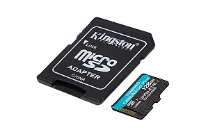 Cartao de Memoria Kingston Micro Sd 128GB Canvas Go Plus Classe 10 C/ Adaptador Leitura 200MB/S - sdcg4-128gb