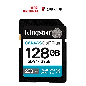 Cartao de Memoria Kingston Sd 128GB Canvas Go Plus Classe 10 Leitura 200MB/S - sdg4-128gb