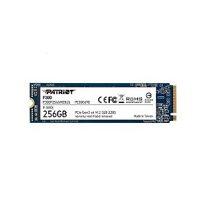 SSD Patriot P300 256GB M.2 2280 Nvme Pcie Gen 3 X4 Leitura 1700MB/S Gravacao 1100MB/S - p300p256gm28