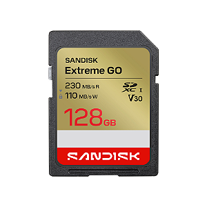 Cartao de Memoria Sandisk Extreme Go 128GB Sd Sdhc Uhs-I Classe 10 U3 V30 - sdsdxgn-128g-gncin