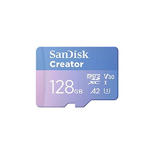 Cartao de Memoria Sandisk Creator 128GB Micro Sdxc Uhs-I U3 C/ Adaptador - sdsqxaa-128g-gn6ms