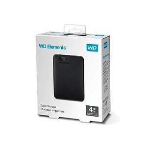 Hd Externo 4TB Western Digital Elements Preto USB 3.0 - wdbu6y0040bbk