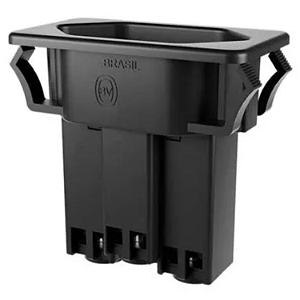 Tomada 3 pinos 10A Caixa Embutir Mesa Espelho Painel Movel Preta