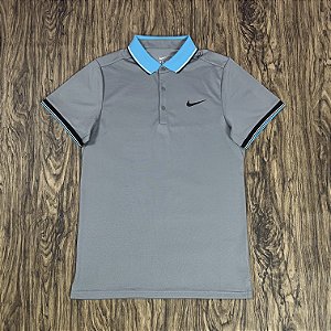 Polo Nike Dri-Fit Cinza/Azul