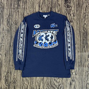 Camiseta Lacoste 33 Manga Longa Azul Marinho