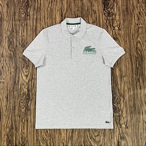 Polo Lacoste Regular Fit Piqué Cinza