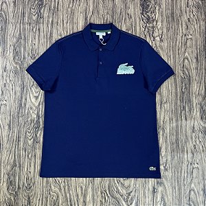 Polo Lacoste Regular Fit Piqué Azul Marinho