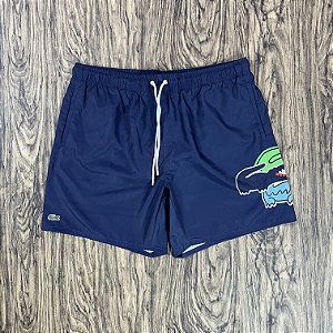 Short Lacoste Praia Big Logo Azul Marinho
