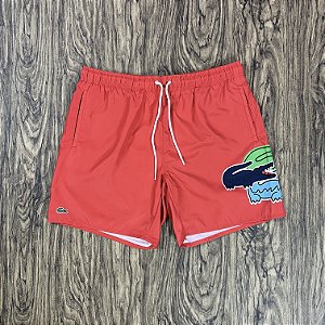 Short Lacoste Praia Big Logo Vermelho