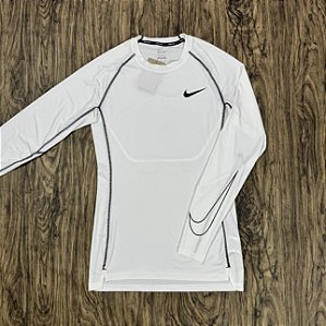 Camiseta Nike Pro Manga Longa Branca