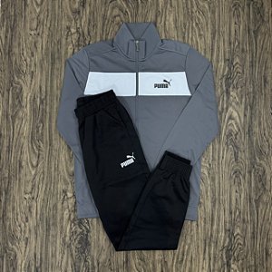Agasalho Puma Tracksuit Cinza com Preto