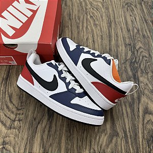 Tênis Nike Court Borough Low Branco/Azul/Vermelho
