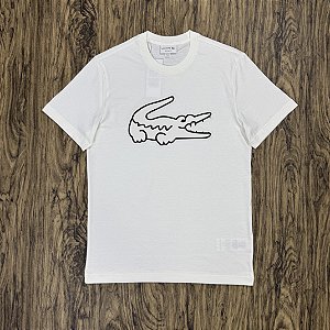 Camiseta Lacoste Big Croco TH6436 Branca