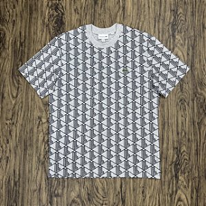 Camiseta Lacoste Monograma TH2831 Cinza