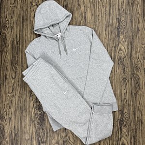 Conjunto Nike Sportswear Mini Swoosh Cinza Moletom
