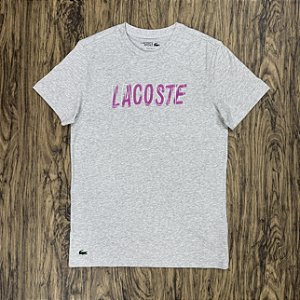 Camiseta Lacoste Sport Letreiro TH8916 Cinza