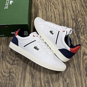 Tênis Lacoste Europa Pro Branco/Azul/Vermelho